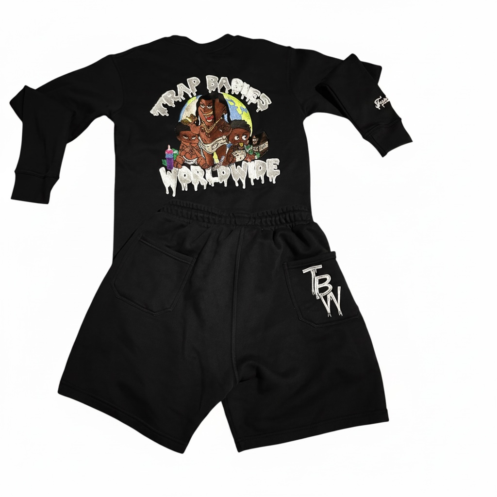 Trap Babies Worldwide Crewneck Short Set